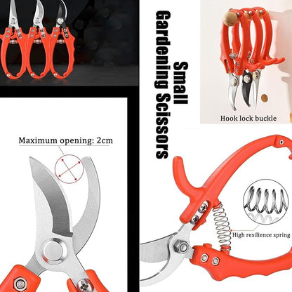 2-Pack Garden Shears Pruning, Flower Scissors for Cutting Fresh Flowers, Professional Garden Clippers Set & Plant Trimmers for Tree, Gardening, Ergonomic Handle