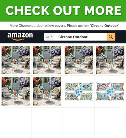 Cirzone Waterproof Outdoor Pillow Covers 18x18 Inch Set of 2 Summer Spring Floral Throw Pillow Covers Spring Outdoor Decor for Patio Furniture Garden Sofa