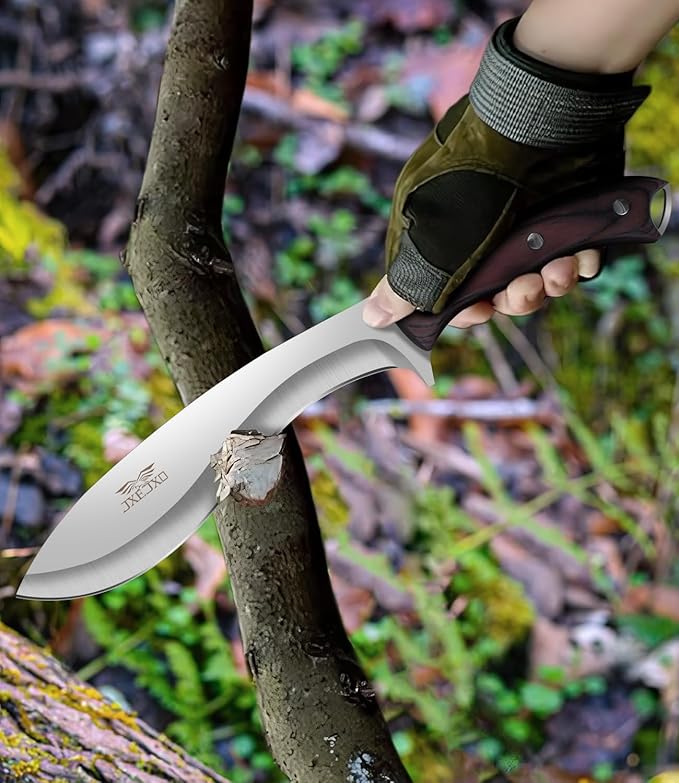 JXE JXO 13.2" Machete, Full Tang Machete for Cutting Trees Heavy Duty, 1065 High Manganese Steel with Nylon Sheath for Yard Work, Bushcraft and Outdoor
