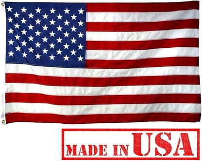 US Flag Factory - 2.5x4 FT US American Flag (Embroidered Stars, Sewn Stripes) Outdoor SolarMax Nylon Flag - Made in America - Premium Quality (2.5x4 FT)