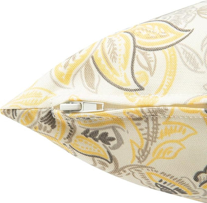 Outdoor Throw Pillows Water Resistant 18x18 inch,Decorative Throw Pillow with Insert Set of 2,Hidden Zipper Headrests for Patio Furniture Sofa Couch Chair(Yellow Flower)