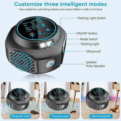 Ultrasonic Pest Repellent Plug in & Mouse Repeller Indoor, 360° Ultrasonic Repellent for Mouse, Rodent, Squirrel, Roach, Ant, Pest Control for Home, Kitchen, Office, Warehouse, Hotel
