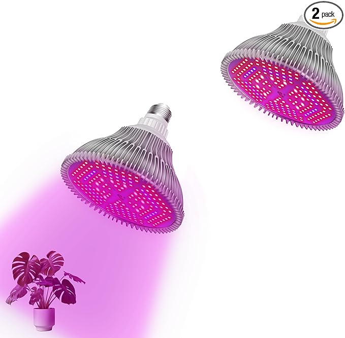 Intpro LED Grow Light Bulbs for Indoor Plants 2Pack, Plant Grow Light Bulb, Grow Bulb Full Spectrum E26 Base, Grow Light for Indoor Plants, Seed Starting