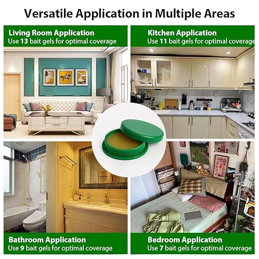 16 Pack Roach Killer Indoor Infestation Roaches Gel Bait Stations, Powerful Cockroach Killer Indoor Home for Roach Infestation, Long-Lasting & Effective Cockroach Gel Bait, Easy to Use