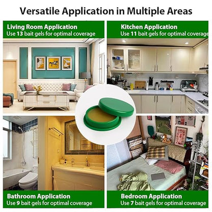 16 Pack Roach Killer Indoor Infestation Roaches Gel Bait Stations, Powerful Cockroach Killer Indoor Home for Roach Infestation, Long-Lasting & Effective Cockroach Gel Bait, Easy to Use