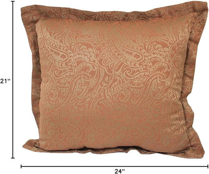 Comfort Classics Set of 2 Outdoor Patio Pillow Back with Flange 21" L x 24" W x 5.5" H. Polyester Fabric Paisley Rust Inc.