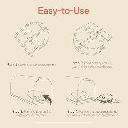 Humane Mouse Trap Pack of 2, Live Mouse Traps Catch and Release for Indoors & Outdoors, Pet & Child Safe, 6.69" Reusable Plastic Mouse Cage with Spring Door, Cleaning Brush Included, Blue