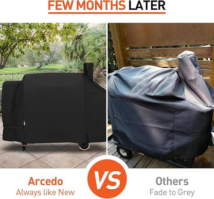 Arcedo Pellet Grill Cover Compatible with Pit Boss Sportsman 1100 and 1600, Heavy Duty Waterproof All Weather Protection Outdoor BBQ Wood Pellet Smoker Cover