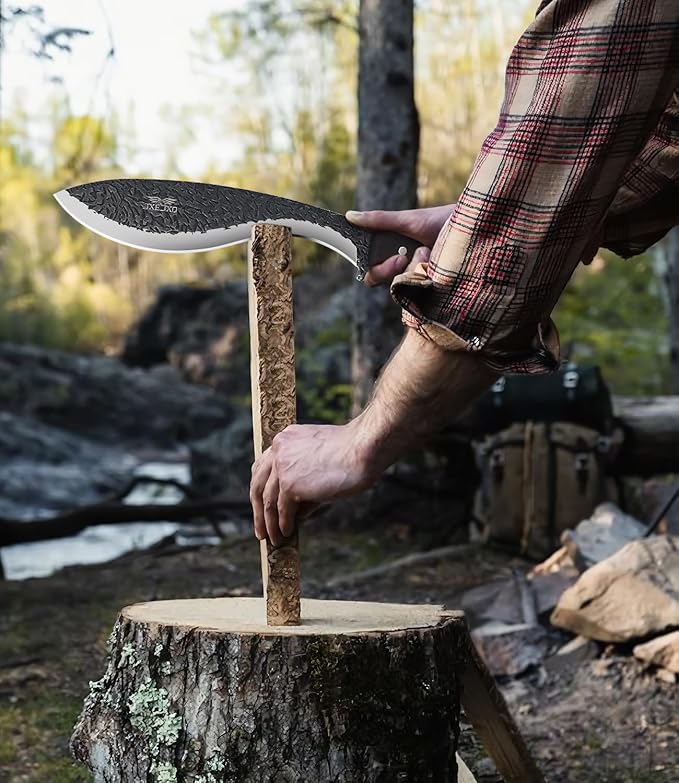 JXE JXO Machete, 14.5" Full Tang Machete for Cutting Trees Heavy Duty, 3Cr13 Steel with Nylon Sheath for Yard Work, Bushcraft and Outdoor