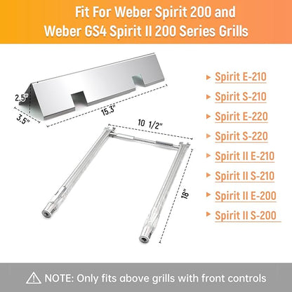Spirit E-210 Grill Replacement Parts for Weber Spirit E-210 Grill Replacement Parts Spirit I & II 200 Series GS4 E210 S210 E220 Grill Parts 15.3" Flavor Bars, 7635 Flavorizer Bars 69785 Grill Burner