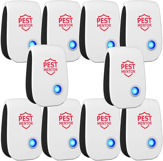 Pest Repeller Ultrasonic & Pest Repellent 10 Pack Ultrasonic Mice Repellent for Insect, Roaches, Spiders, Bugs, Mosquitoes, Pest Control for House Garage RV Hotel Mouse Repellent Pest Control Device