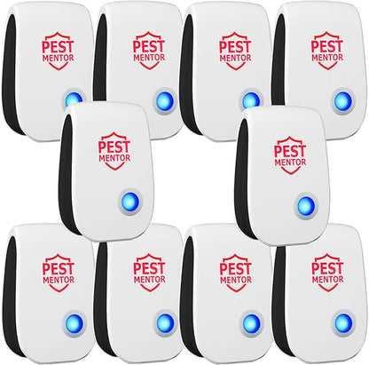 Pest Repeller Ultrasonic & Pest Repellent 10 Pack Ultrasonic Mice Repellent for Insect, Roaches, Spiders, Bugs, Mosquitoes, Pest Control for House Garage RV Hotel Mouse Repellent Pest Control Device