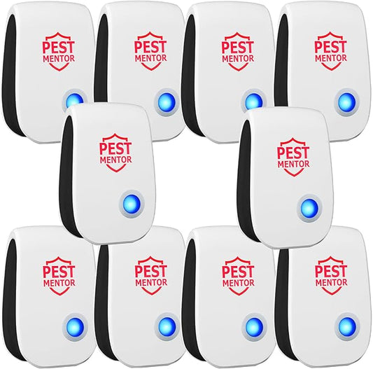 Pest Repeller Ultrasonic & Pest Repellent 10 Pack Ultrasonic Mice Repellent for Insect, Roaches, Spiders, Bugs, Mosquitoes, Pest Control for House Garage RV Hotel Mouse Repellent Pest Control Device