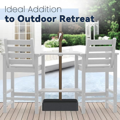 Tall Adirondack Chairs Set of 2, All Weather HDPE Poly Bar Height Balcony Adirondack Chair with Removable Double Connecting Trays, Outdoor Adirondack Barstools for Deck, Patio, Yard, Pool, Lawn