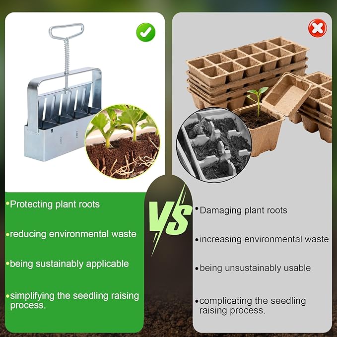Soil Block Maker, Handheld Mini 4 Soil Block Maker, A Must-Have Nutrient Soil Blocker for Garden Enthusiasts and A Premium Gardening Essential for Seed Starting