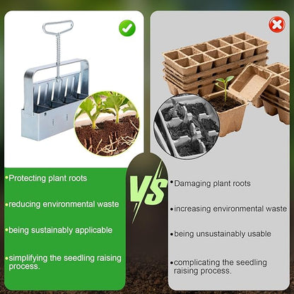 Soil Block Maker, Handheld Mini 4 Soil Block Maker, A Must-Have Nutrient Soil Blocker for Garden Enthusiasts and A Premium Gardening Essential for Seed Starting