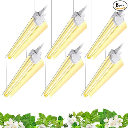 Barrina T8 Plant Light, 144W(6 x 24W), 800W Equivalent, 2FT Super Bright, Full Spectrum, led Grow Light, Integrated Growing Lamp Fixture, for Indoor Plants, 6-Pack