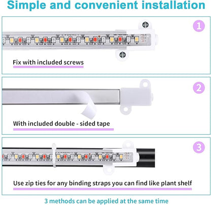 7.8'' Growing Lamp for Indoor Plants, Red & Blue & Yellow Full Spectrum, LED Grow Light Strips with 4/8/12H Timer,10 Dimmable Levels for Green House Succulent,4 Head
