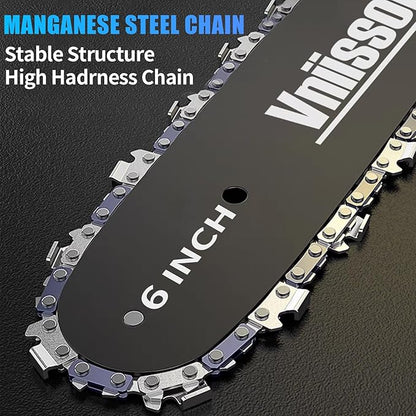 Chainsaw 6 Inch Mini Electric Chain Saw Cordless Battery Powered,Hand Held Saw Pruning Shears Chain for Tree Branches,Courtyard,Household and Garden Gifts for Men Dad Husband Women