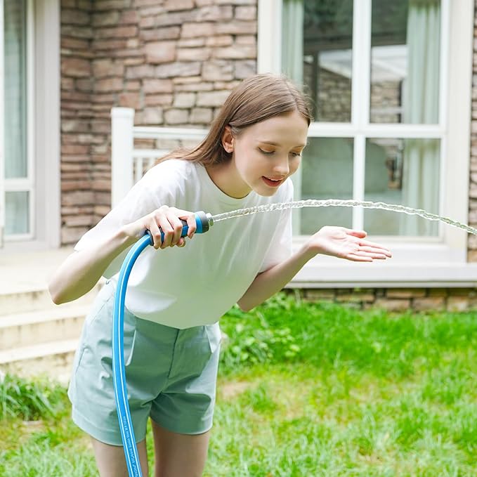 Fevone Garden Hose 35 ft., Lightweight Hybrid Water Hose, Flexible and Durable, Leak-Free Connections