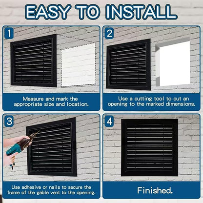 12"x18"Gable Vent - Removable Filter Screen Design, Perfect for Attic Vents and Sheds，Wall,Door, and Shipping Container,Vent Opening 10"x16", Optimal Roof Ventilatio