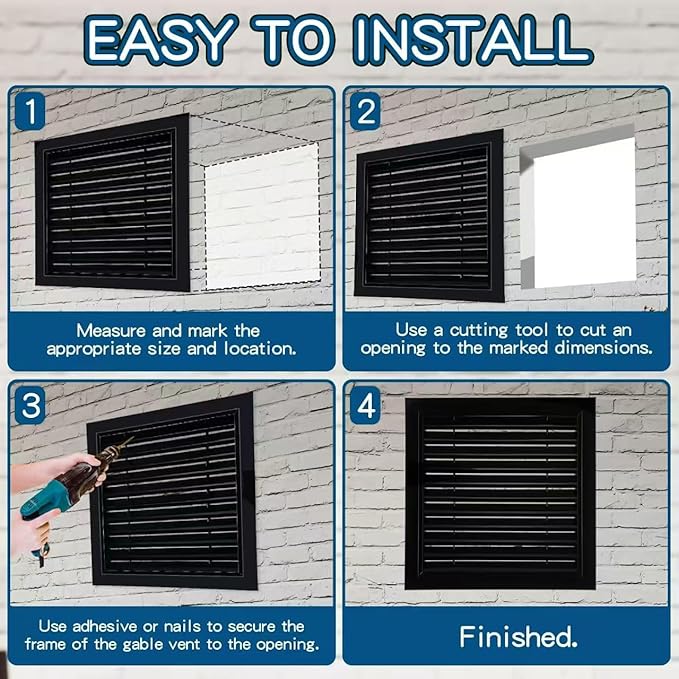 18" X 18" Aluminum Alloy Gable Vent, Rust Gable Vents for Shed, Removable Filter Screen，Reducing Indoor Temperature - Ideal for Wall, Attic, Shed, Door, and Shipping Container，Vent Opening: 16" x 16"