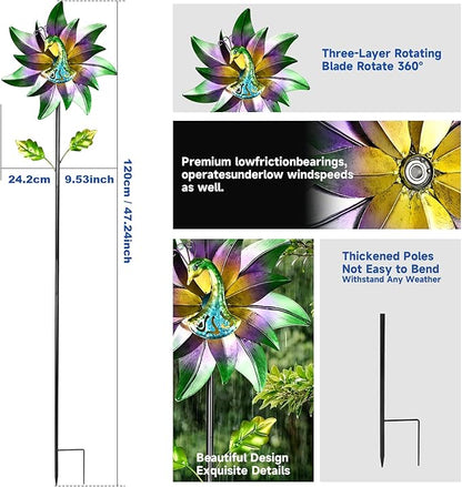 Decorative Garden Stakes Wind Spinners Outdoor Clearance Metal Yard Art Gifts for Women Grandma Mom for Lawn Patio Yard Pathway Driveway Ornaments