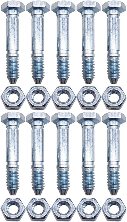 for 53200500 Snow Blower Shear Bolt 10 Pack Replaces 510016 532005 51001600 59071 510016 01036500 1/4" Diameter Fits Compact Two-Stage Snow blowers