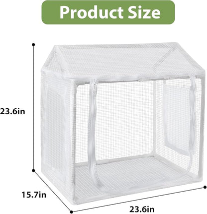 Fully Enclosed Mini Greenhouse Indoor, Small Indoor Greenhouse with Top Opening, Waterproof mini Green House 23.6"x15.7"x23.6" for Garden Small Plants, Succulent, Seedlings