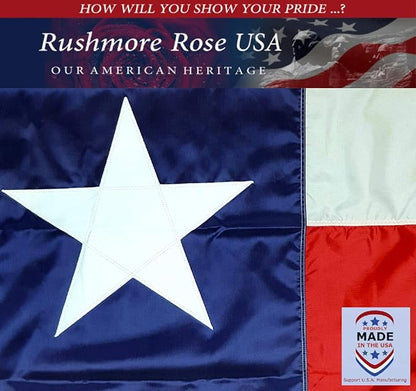 Texas Flag 4x6 – 100% Made in USA Heavy Duty Outdoor Embroidered Nylon, Weatherproof Texas State Flag with Brass Grommets, American Patriotic Banner for House, Boat, Garden, or Porch