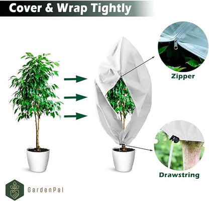 GardenPal Plant Covers Freeze Protection, 75''×90'' Thicken Frost Cloth with Drawstring Reusable for Outdoor Plants (75''×90''(1pc))