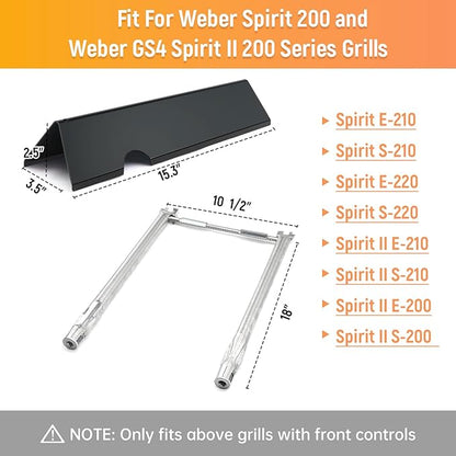 Spirit E-210 Grill Replacement Parts for Weber Spirit E-210 Grill Replacement Parts Spirit I & II 200 Series GS4 E210 S210 E220 Grill Parts, 7635 Flavorizer Bars 69785 Grill Burner, Porcelain Steel