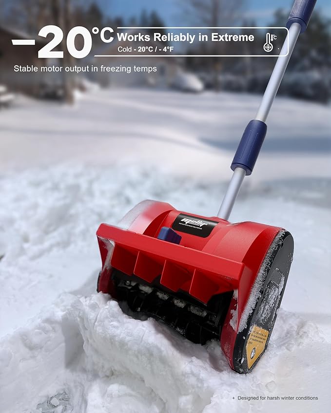 Mellif Cordless Snow Shovel, 12-Inch Brushless Snow Blower Compatible with Milwaukee 18v Battery, Lightweight with Adjustable Chute, Weather-Resistant