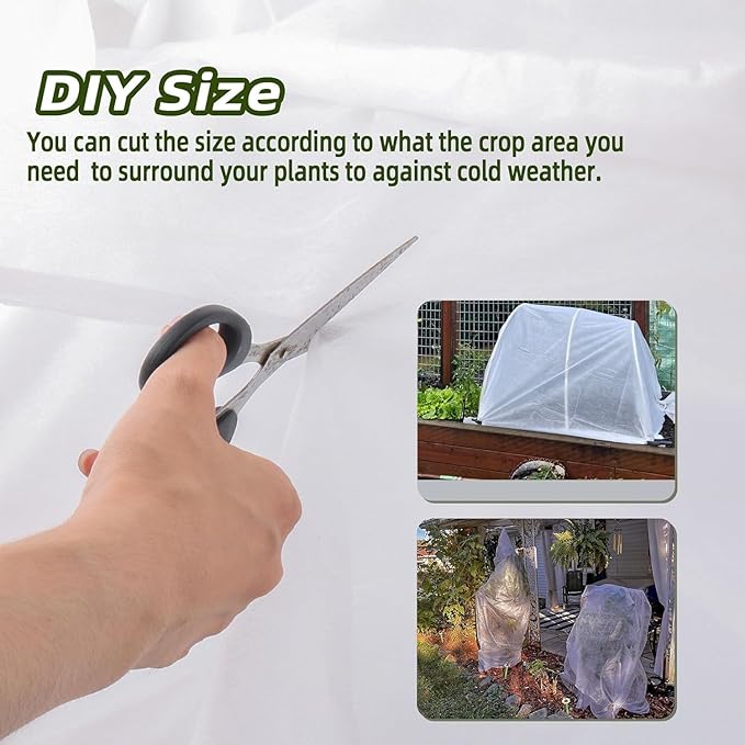 3pack 10x50ft Plant Covers Freeze Protection- Frost Cloth Blanket Floating Row Cover for Winter 0.9 oz/yd