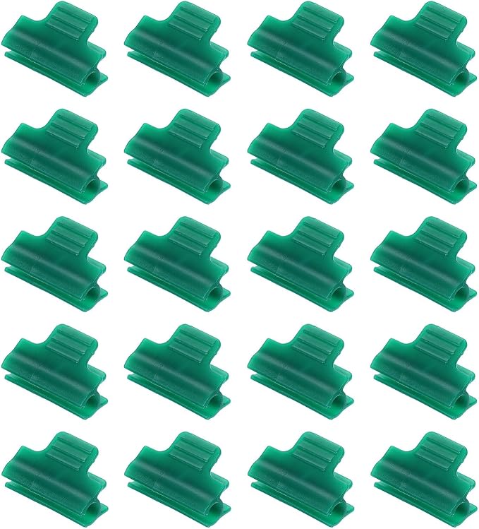 uxcell Greenhouse Clamps for 5/16inch PVC Pipe, 20pcs Greenhouse Film Clamps Shading Net Rod Clip Garden Hoops for Row Cover, Greenhouse Plastic Sheeting(Dark Green)