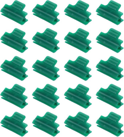 uxcell Greenhouse Clamps for 5/16inch PVC Pipe, 20pcs Greenhouse Film Clamps Shading Net Rod Clip Garden Hoops for Row Cover, Greenhouse Plastic Sheeting(Dark Green)