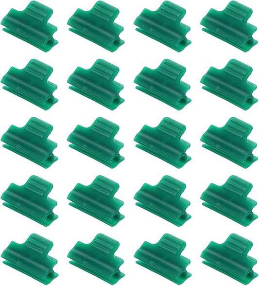 uxcell Greenhouse Clamps for 5/16inch PVC Pipe, 20pcs Greenhouse Film Clamps Shading Net Rod Clip Garden Hoops for Row Cover, Greenhouse Plastic Sheeting(Dark Green)