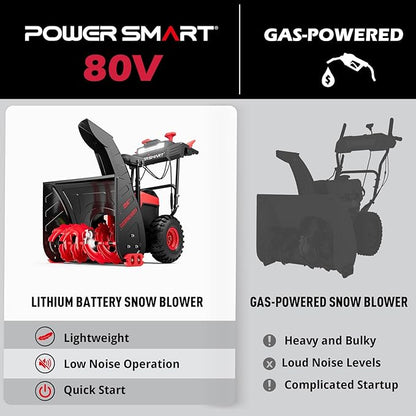 PowerSmart 24in. 80V Self-Propelled 2-Stage Cordless Snow Blower, Bare Tool (HB2805)