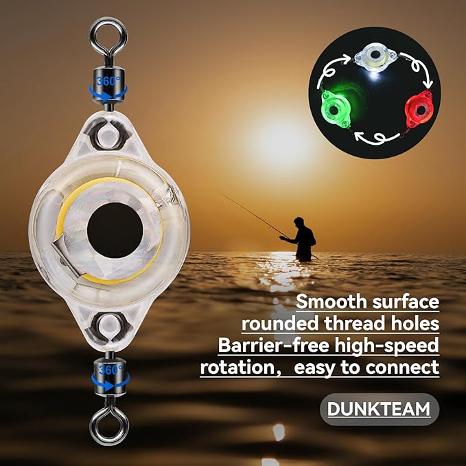 LED Underwater Fishing Lures，LED Lighted Bait Flasher，Deep Drop Fishing Lures，Fish Eye Attractive Light Bait Lure Lamp 5PCS
