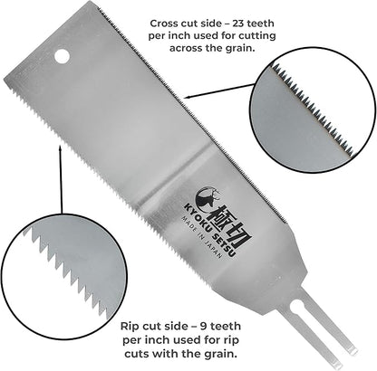 Great Neck Kyoku Setsu Japanese Ryoba Double-Edged Pull Cut Saw, Ultra Fine Saw, Detail Hand Saw, Double Edge Saw, Japanese Wood Saw