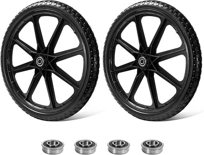 Parts Camp 20" Flat Free Tire Cart Wheels Replacement Rubbermaid Wheelbarrow Wheels Garden Cart Replacement Wheel With 5/8" 3/4" Bearing For Utility Carts/Lawn Cart/Wheelbarrow 2PACK