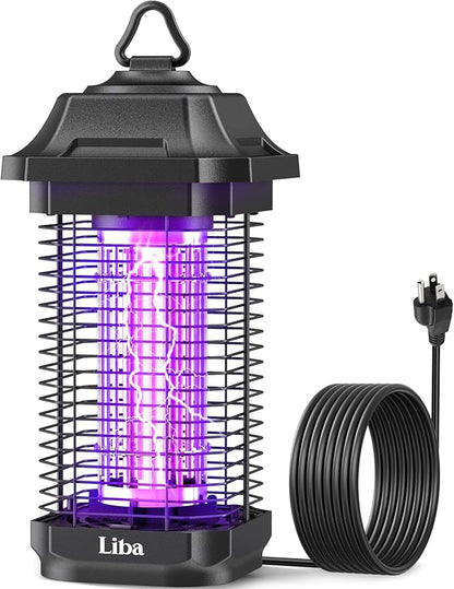LiBa LED Bug Zapper Outdoor Indoor, Electric Mosquito Zapper Fly Trap Lamp, 10 Years Lifespan, 6.5ft Power Cord, Insect Killer Light for Home Yard Garden Patio Farm, High Voltage, IPX4 Rainproof