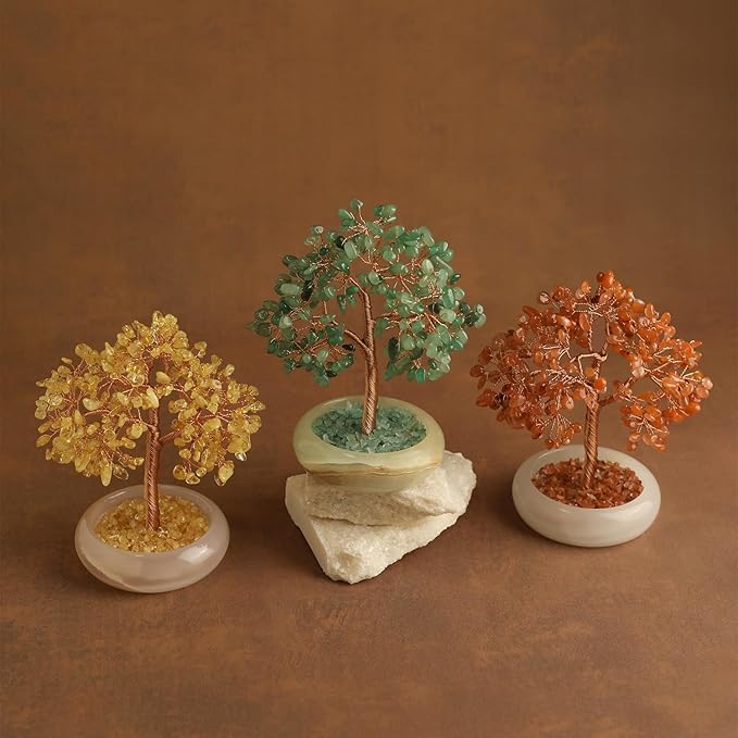 Carnelian Crystal Tree Healing Gemstone Tree with 243 Natural Crystals, Feng Shui Tree, Money Tree, Energy Decor for Home Office Desk, Spiritual Gift for Women