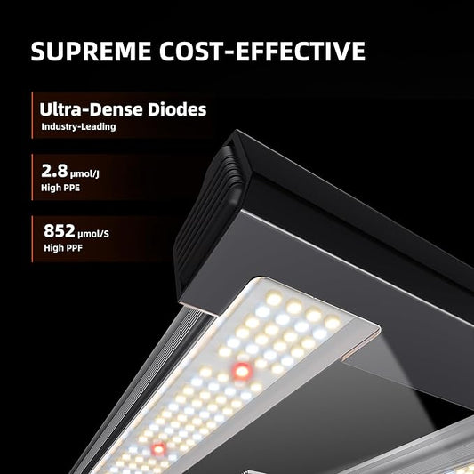 Spider Farmer G3000 Cost-Effective LED Grow Lights 300W, 3x3ft Coverage Full Spectrum Dimmable Bar Style Growing Lamp for Indoor Plants, 2025 2025 Upgraded App Remote Control