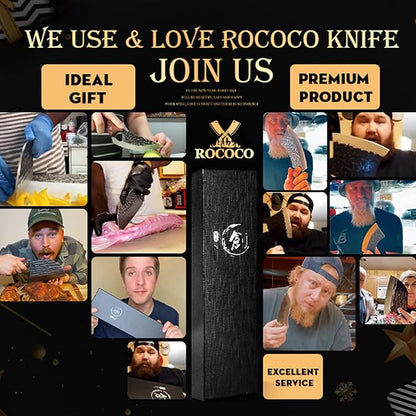 ROCOCO 2lb Dragon Butcher Knife Heavey Duty Cleaver Knife for Meat Bone Cutting 9.5" Cool Big Viking Camping Chopper Cutter with Sheath Birthday Father Mother Christmas Gift Idea Men