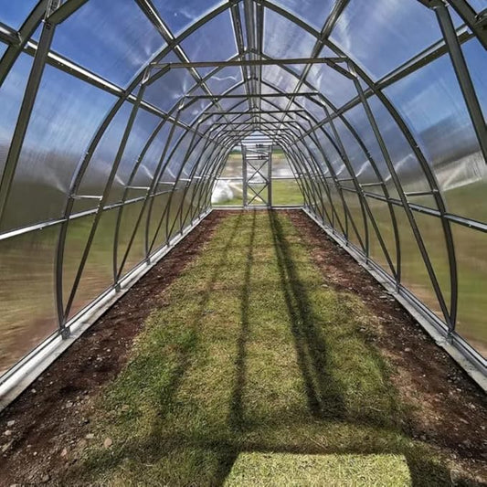 Classic Arch Polycarbonate Greenhouse Kit – 0.23" Twin-Wall Polycarbonate Panels, Heavy-Duty Galvanized Steel Frame, Expandable Outdoor Greenhouse for All Seasons,(Clear, 3 x 6 m) (18 m2)
