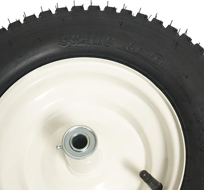 SCENIC ROAD Wheelbarrow Replacement Tire, 16" Wheel with Bearing and Grease Fitting, 4-Ply Turf Tire