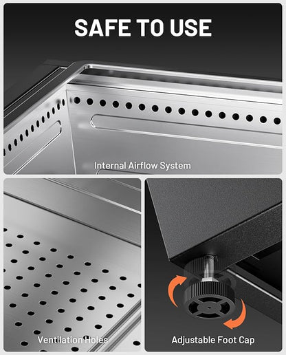 LEGACY HEATING Smokeless Fire Pit, Portable Outdoor Firepits 25 inch, Carry Handle for Backyard Patio Camping Bonfire, Stainless Steel, Ideal for 6-12 People, 46.74 lbs, Black, Cyberpit One Pro