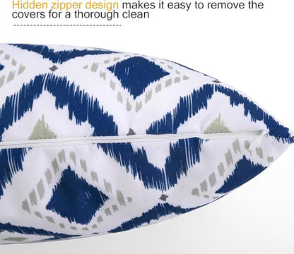 idee-home Outdoor Pillows with Inserts Included, Patio Outside Lumbar Pillows Waterproof Set of 2, 12 x 20 inch