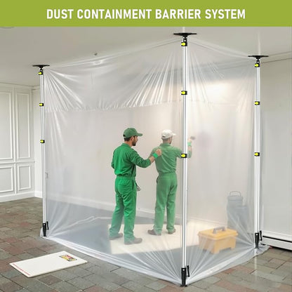 Dust Barrier Poles 4 Pack,Zipper Wall Poles Kit Aluminum Alloy Retractable for Renovation, Remodeling,Interior Decoration,Isolation Work 10Ft